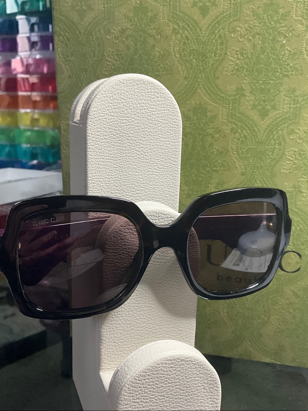 Gucci Tortoiseshell Square Sunglasses with Brown Lenses - Picture 4 of 10